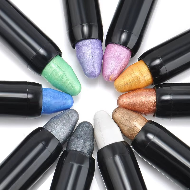 15-Color Waterproof Glitter Eyeshadow & Eyeliner Stick Set