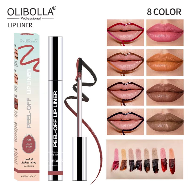 Peel-Off Lip Liner – Waterproof, Long-Lasting Matte Tint & Contour Liner for All-Day Color